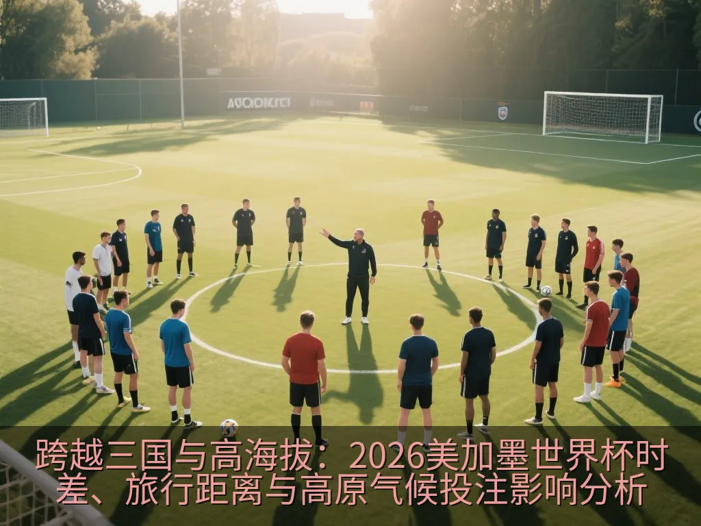 高海拔足球场在晴空下的全景图